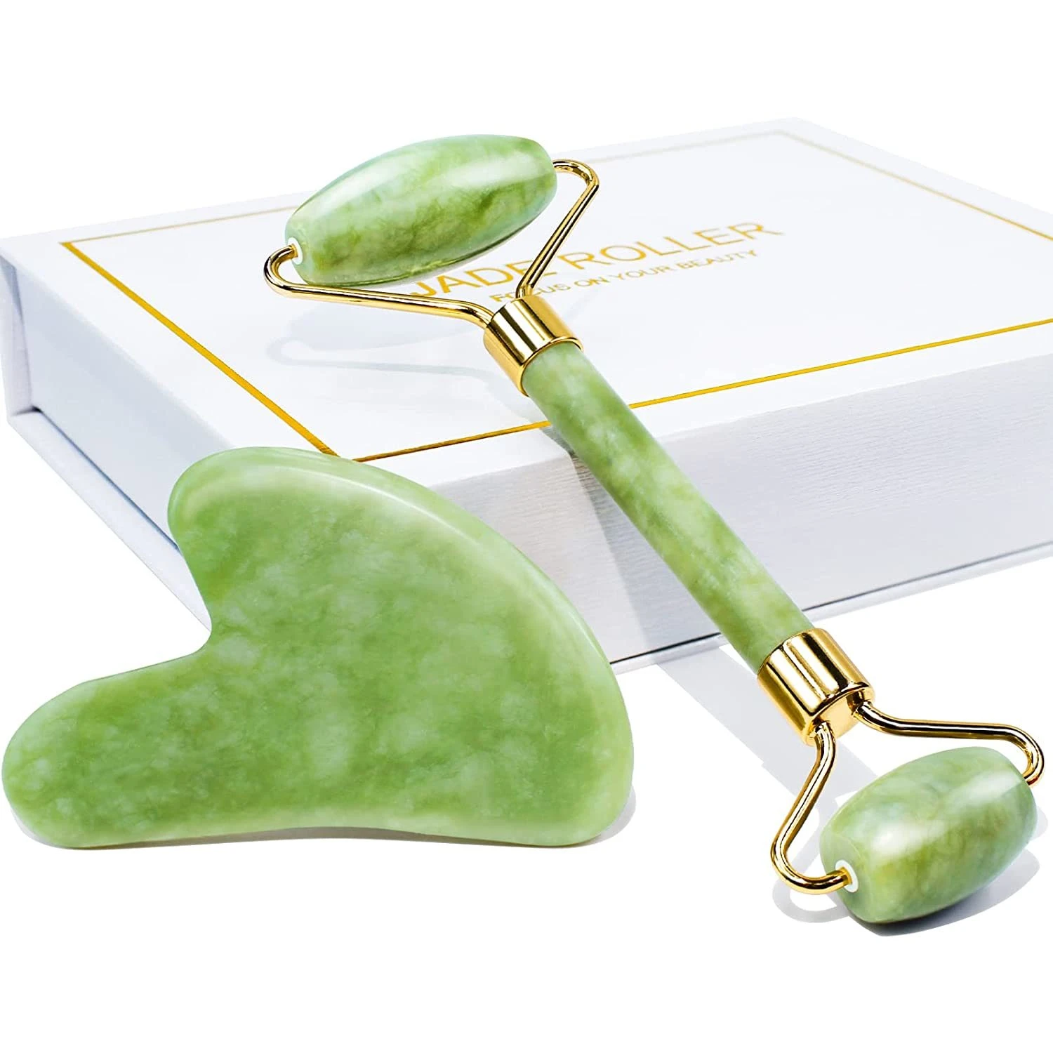 Jade Roller & Gua Sha Beauty Box Jade Facial Tools