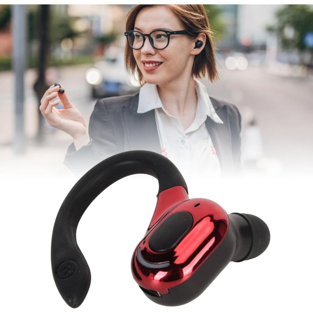 Red HiFi Bluetooth Earpiece with waterproof Bluetooth headset