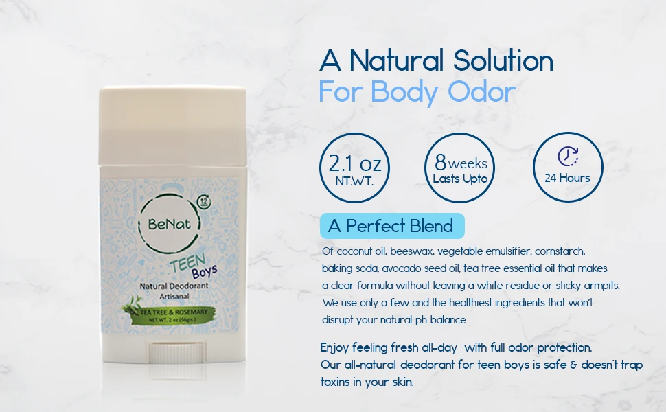 BeNat All-Natural Kids & Teens Deodorant chemical-free kids deodorant