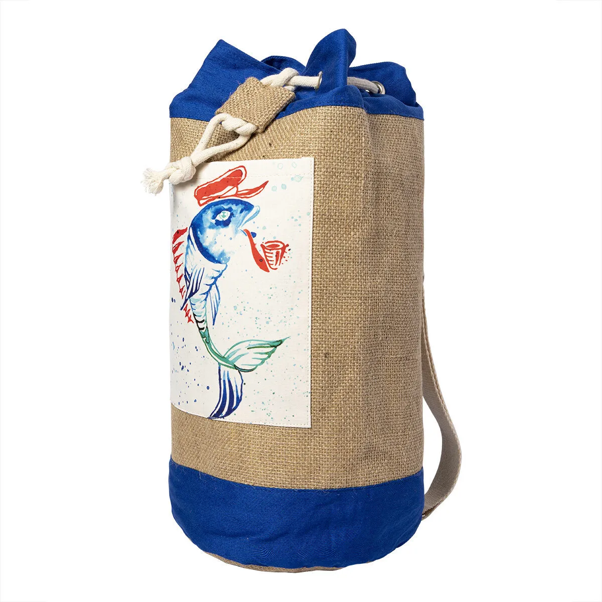 Anemoss Captain Fish Jute Bag marine-inspired design