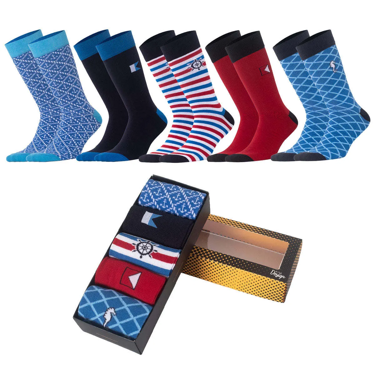 Biggdesign Ocean Men's Socks Set of 5 Comfortable men's socks