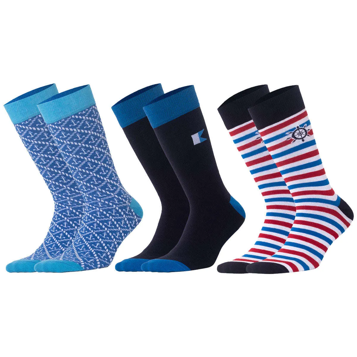 Biggdesign Ocean Men's Socks Set of 5 Breathable cotton socks