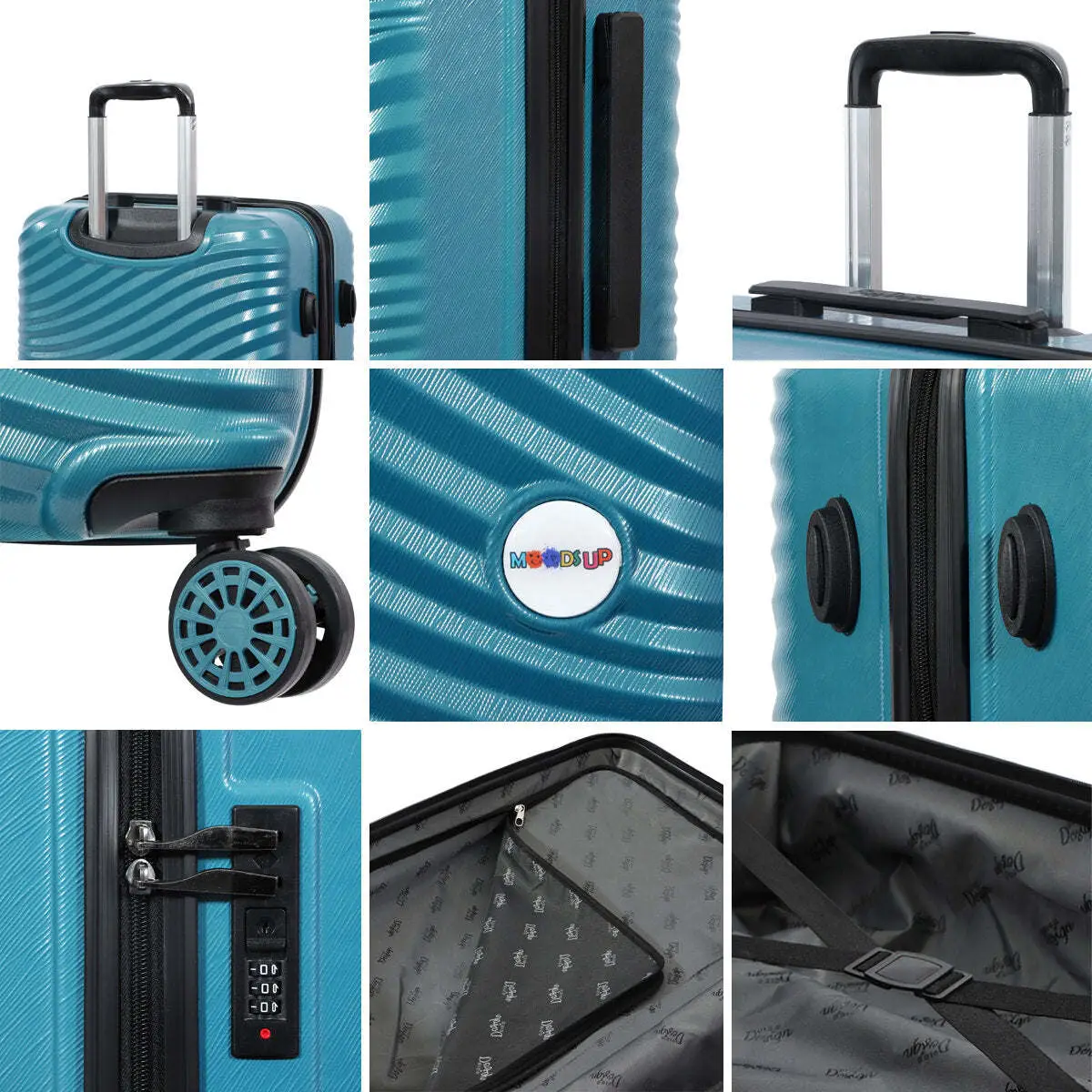 Biggdesign Moods Up Medium 24-Inch Steel Blue Suitcase spinner wheel suitcase