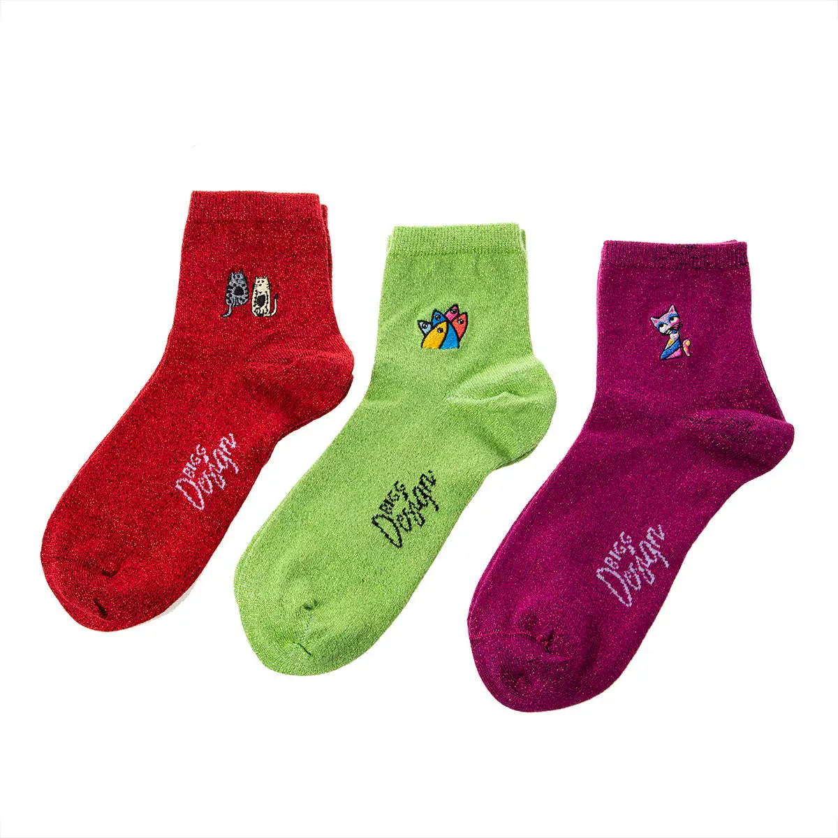 Biggdesign Glitter Women's Socks Set Stylish Women's Socks