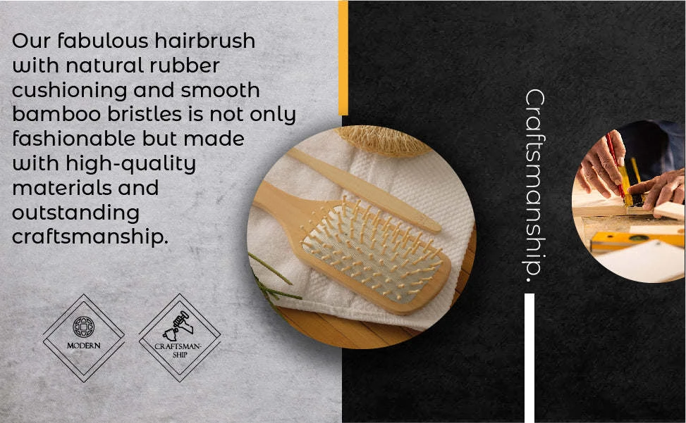 Natural Wooden Detangling Brush anti-static hairbrush