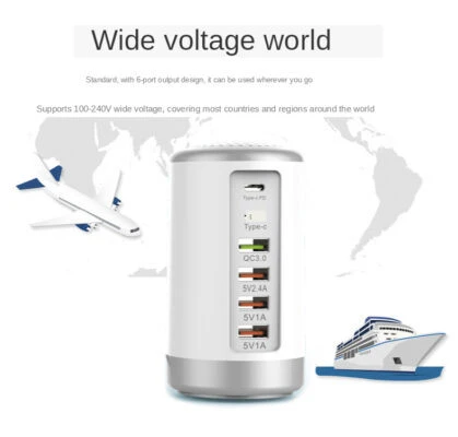 6-Port Power Hub safety charging tower