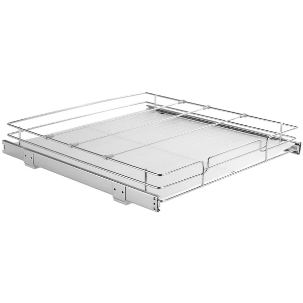 Chrome pull-out shelf drawer for kitchen or pantry storage