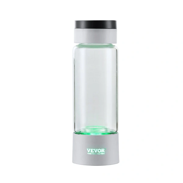 VEVOR hydrogen water bottle with transparent design and black lid